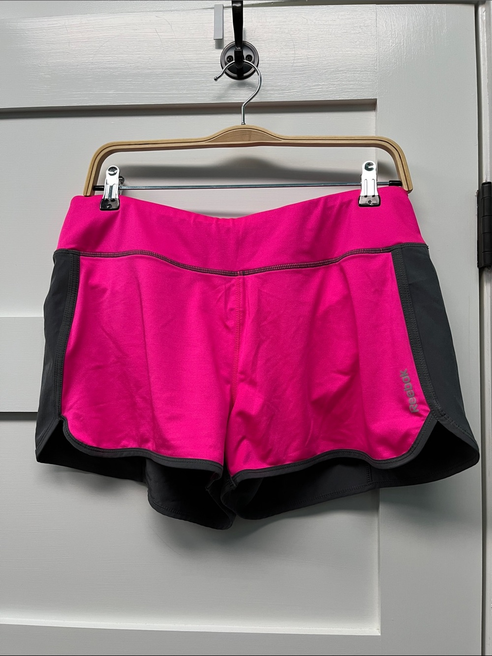 Reebok Women’s Hot Pink and Charcoal Gray Athletic Shorts
